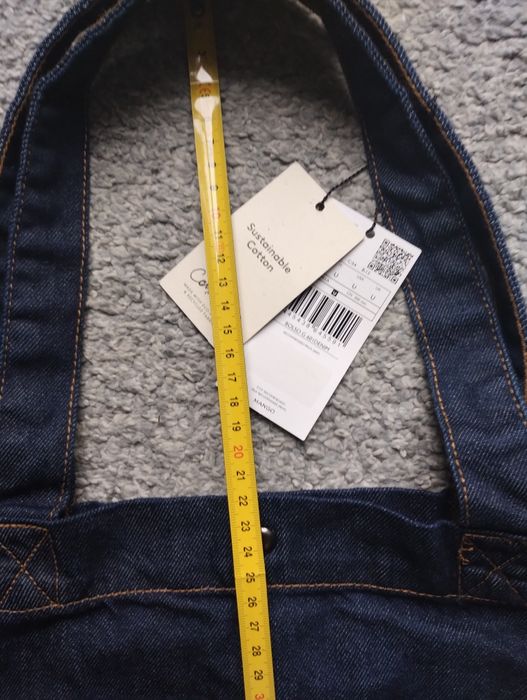 Nowa torba shopper jeansowa Mango duża
