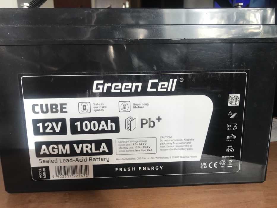 Akumulator Green Cell CUBE 12V 100Ah AGM VRLA