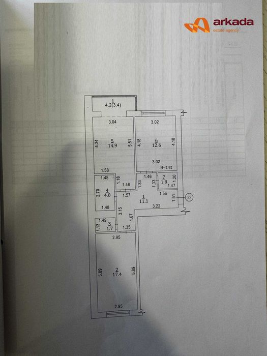Продаж двокімнатної квартири в центрі