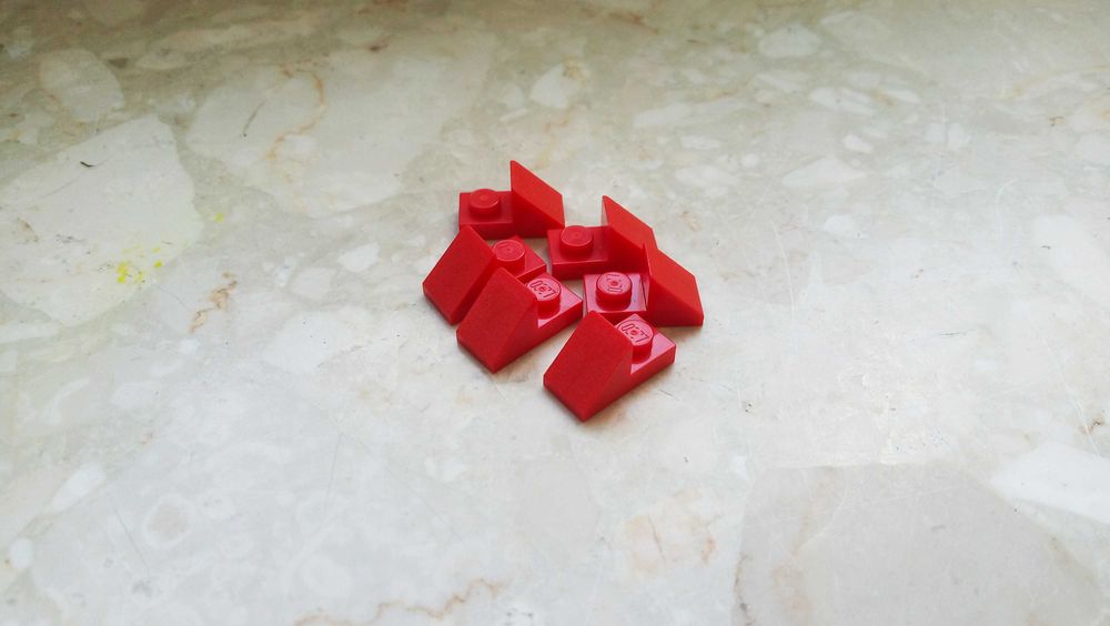 Lego 92946 skos 1x2 czerwony, 6 szt