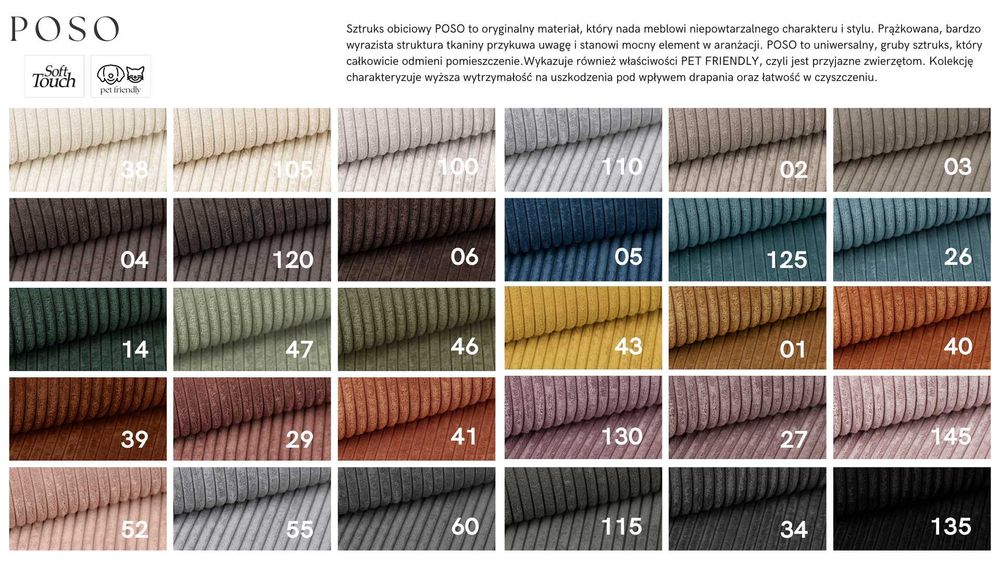 Wygodny narożnik z funkcją spania KENZO, sztruks poso