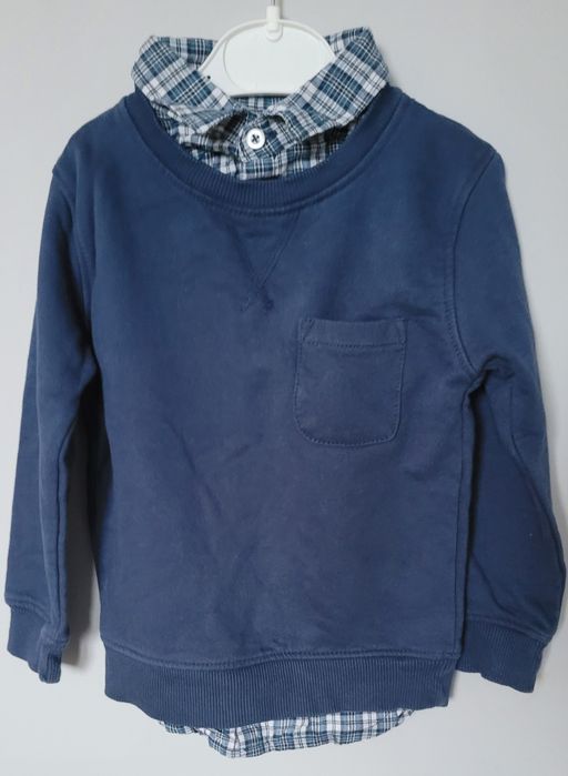 Elegancka  bluza chłopięca  z wszytą koszula rozm.98/104
