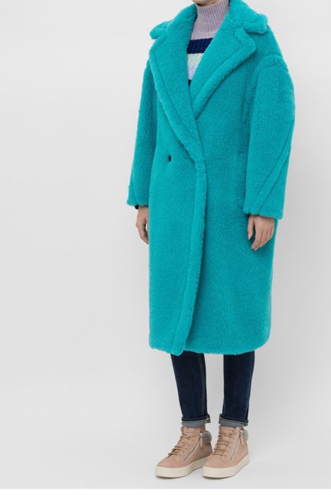 MAX MARA Шуба оверсайз из шерсти и шелка