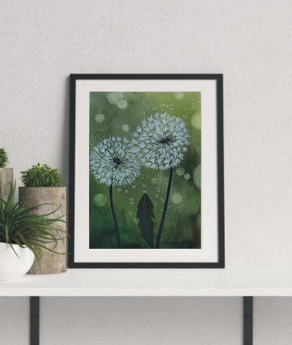 Akwarela DMUCHAWCE 13,5x19 cm | Oryginał | Bawełna 300g