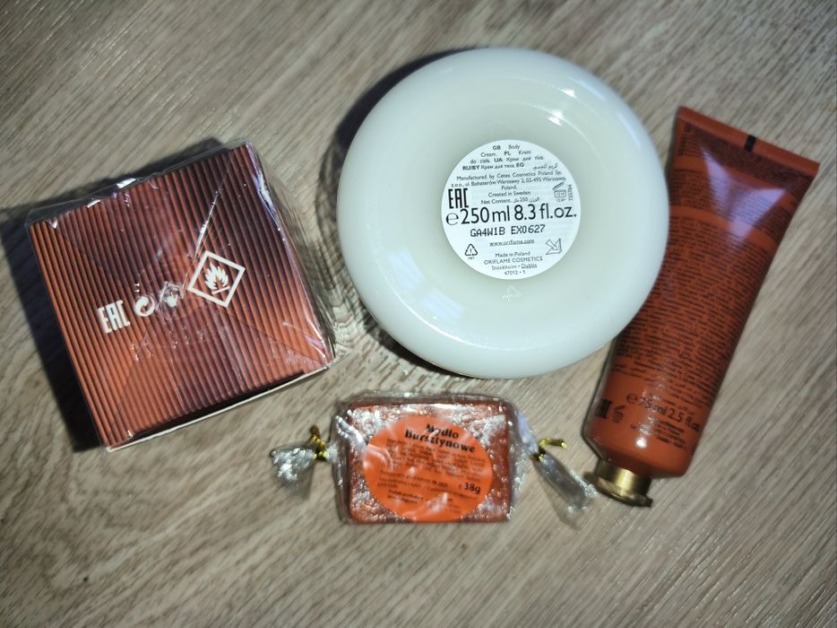Woda perfumowana Amber eliksir 50ml Oriflame+balsam 250ml +2gratisy