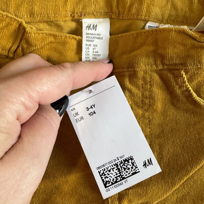 Штани вельветові гірчичні джинси НОВІ H&M вельветки джинси  НМ 104 см 3-4 роки гірчичний колір