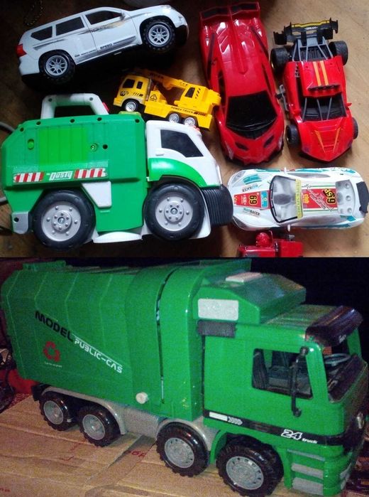 мусоровоз гонки детский  автопарк грузовики тягач большого размера