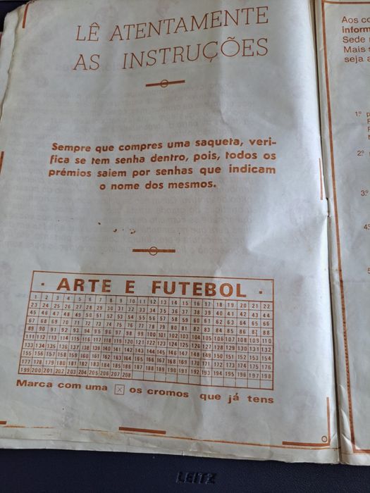 Caderneta de Futebol ( Arte e Futebol)..