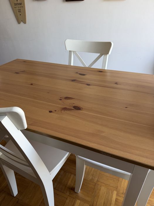Conjunto de Jantar IKEA: Mesa LERHAMN + 4 Cadeiras ROSENTORP (Excelente Estado)