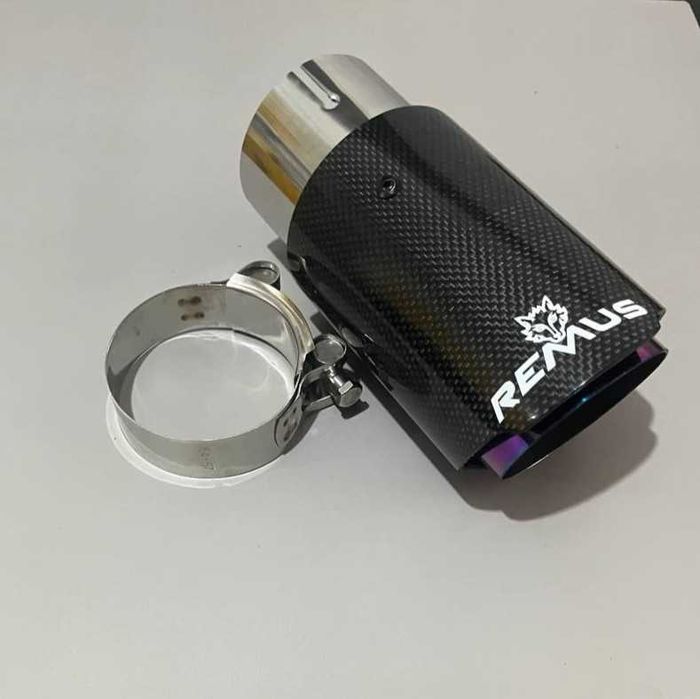 Ponteira de escape Remus Inox + Fibra de carbono (Titanium Burn)