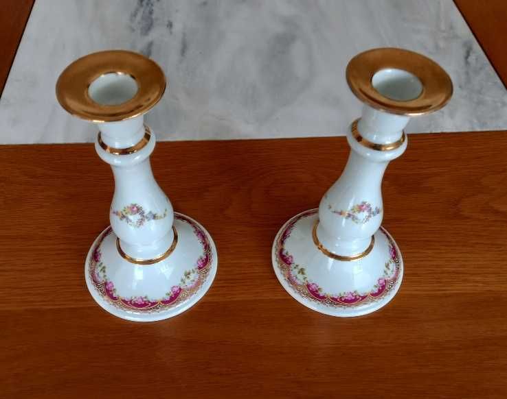 2 Castiçais de porcelana de Limoges