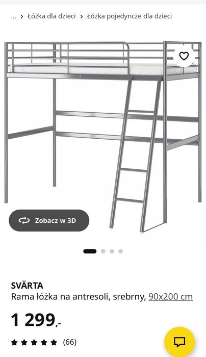 Lóżko Svärta Ikea