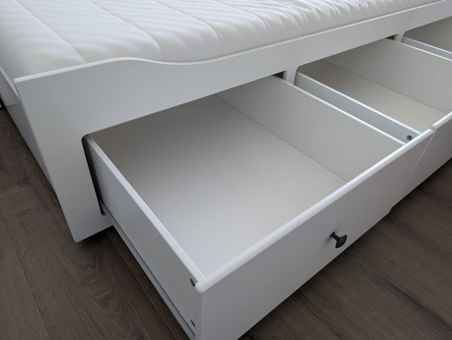 Cama individual/dupla com 3 gavetas e 2 colchõe-Usada