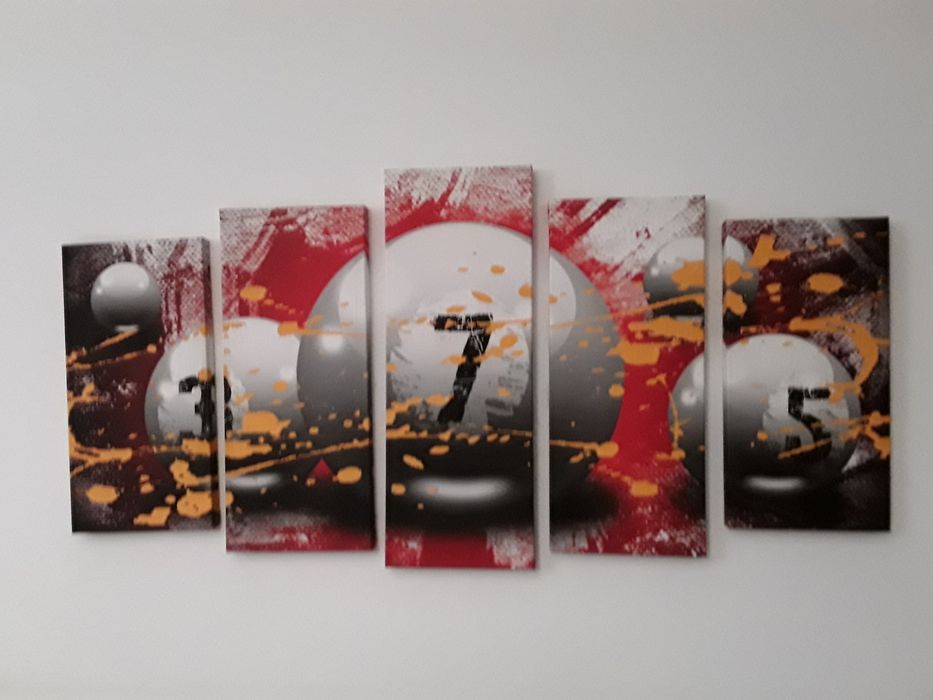 Quadro tela com formatos de bilhar64861819950977121