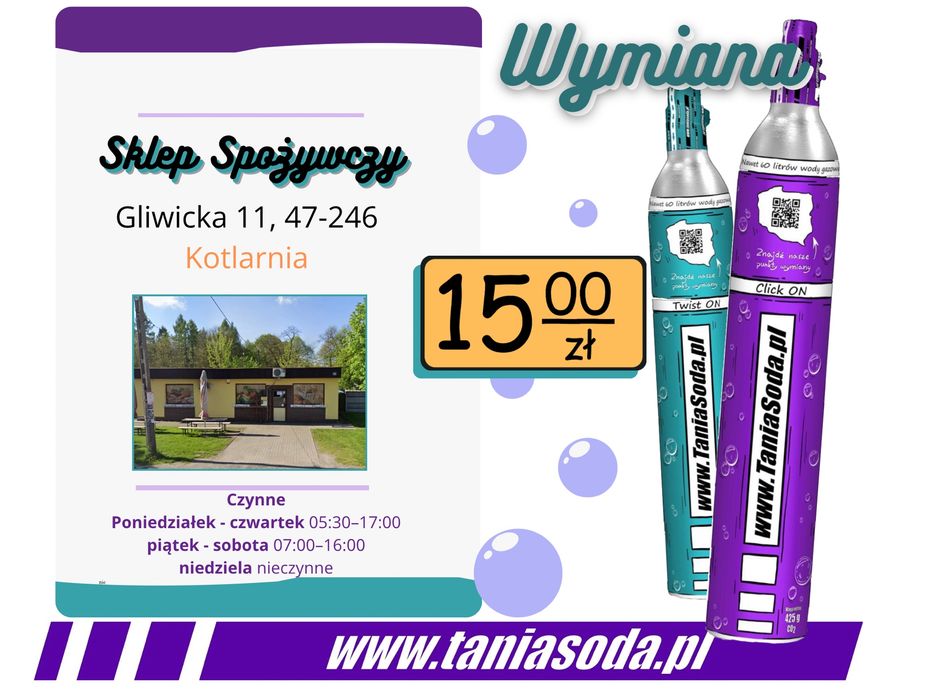 Gaz Soda CO2 425g do saturatorów Stream quick on twist on connect