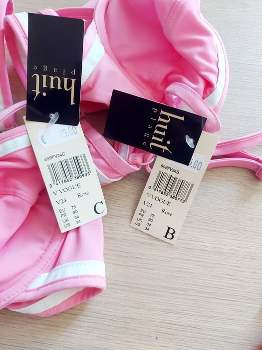 Soutien rosa e branco