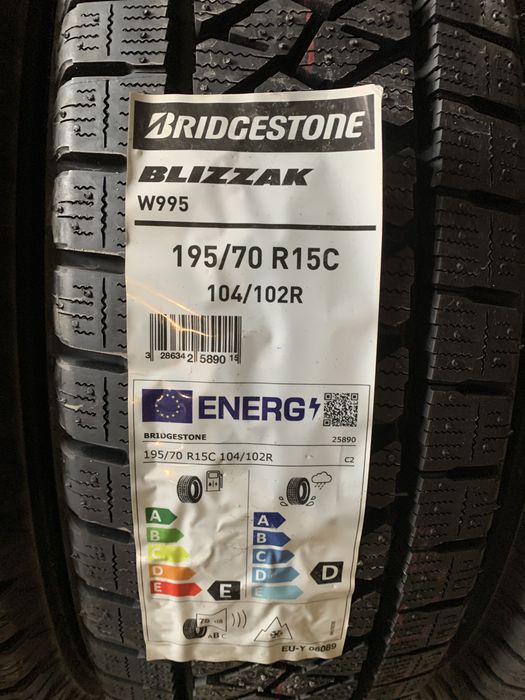 (6шт) нові 195/70R15C Bridgestone BLIZZAK W995 (104R) зимові шини
