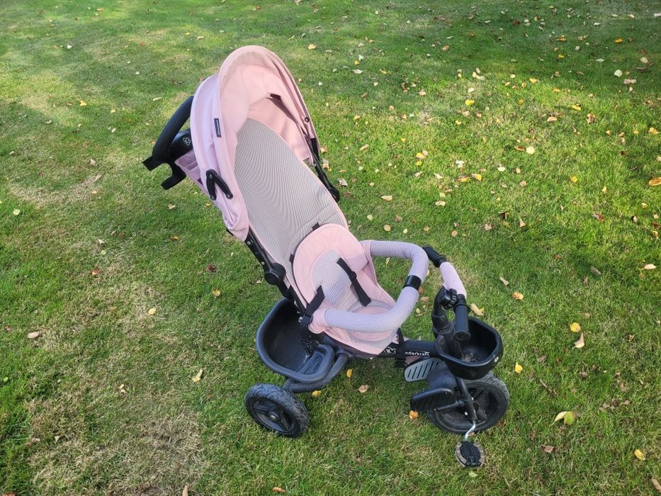 Rowerek dziecięcy trójkołowy wózek spacerówka 6w1 AVEO Kinderkraft róż