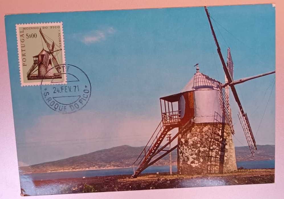 Postal Moinho S. Roque do Pico Portugal