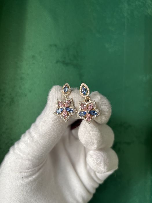 Сережки з червоного золота 585* нові з оригінальною біркою