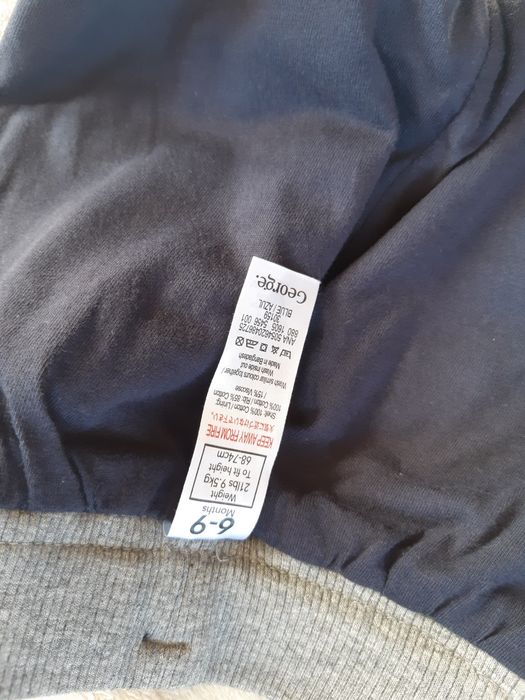 Spodnie joggery 6-9 mc, ocieplane GEORGE 68-74