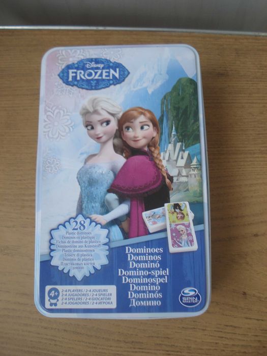 домино  игровое детское Frozen герои мультфильма  в металлич  коробке