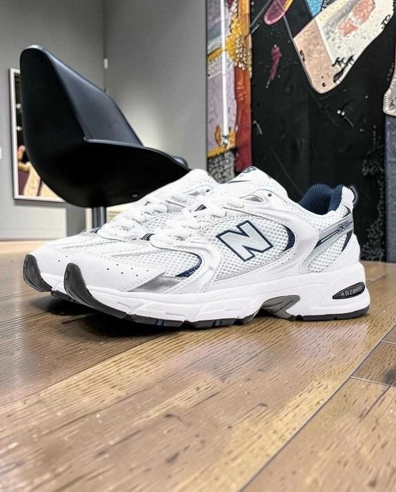 (БЕЗ ПЕРЕДОПЛАТИ) 40 - 45 New Balance 530 White Silver Navy Нью Беланс 530