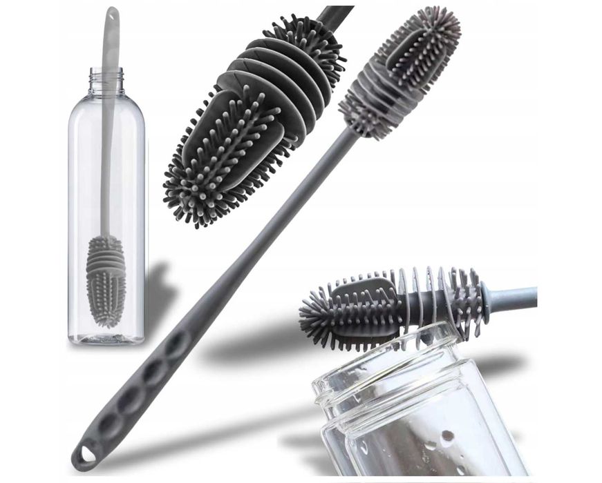 Silikonowa Szczotka do Mycia Naczyń Czyszczenia Butelek Czyścik 27cm