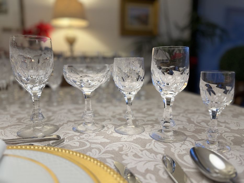 Conjunto completo de copos em cristal europeu – 60 peças