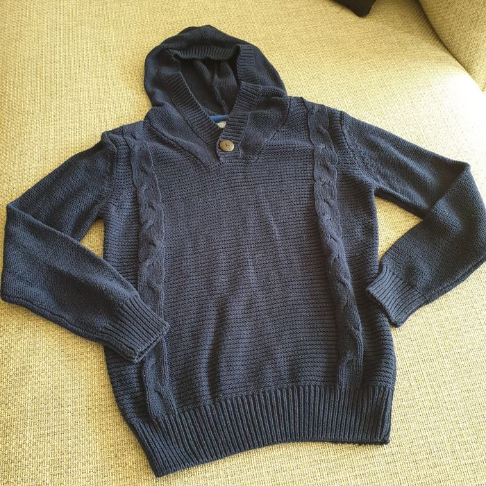 Sweter z kapturem 146/152 granat