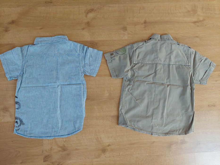 Zestaw 5 ubrań, r. 110-116, koszulki bezrękawniki, koszule + gratisy