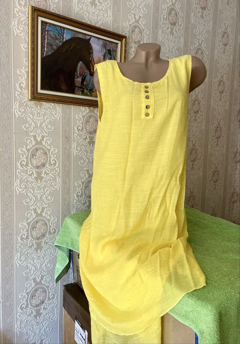 Нова легка літня жіноча сукня плаття сарафан 48-50 L-XL жатка