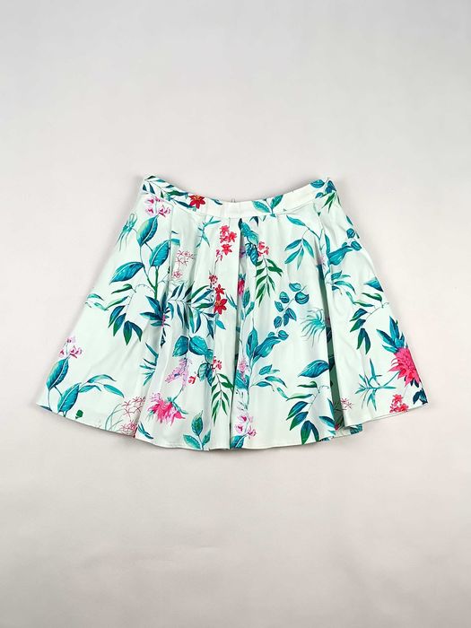 Biała krótka rozkloszowana spódniczka damska mini kwiaty Mohito r M/38