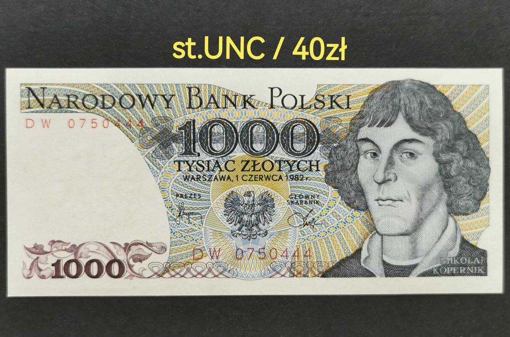 1000 zł 1982r st.1 / UNC różne serie