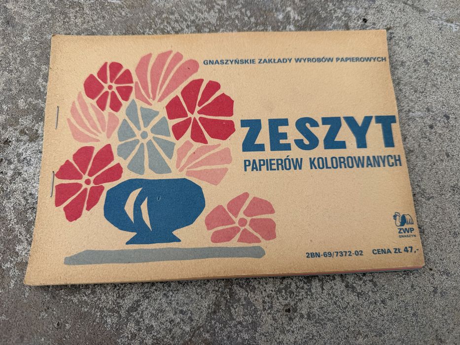 Zeszyt Papierów Kolorowych ZWP GNASZYN papier Prl