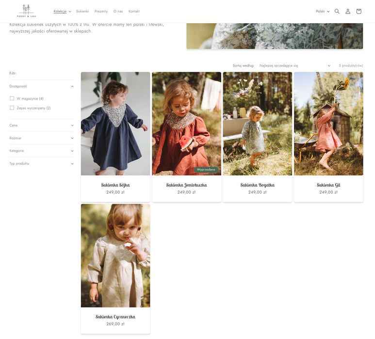 Marka z sukienkami dla dziewczynek