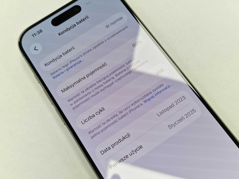 Iphone 15 PRO 1TB/ Natural Titanium/ 90%/ Grade A/ + ładowarka/ X-KOM