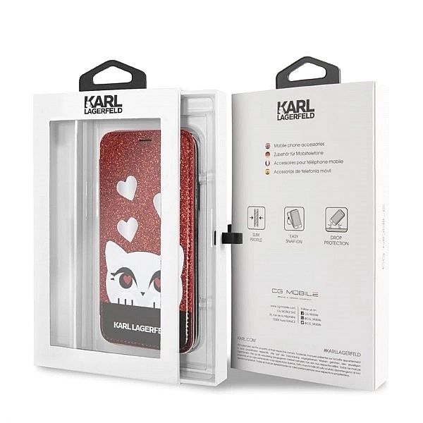 Etui Karl Lagerfeld Valentine na iPhone X / XS - czerwone