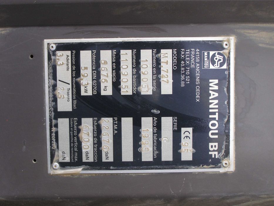 Vendo acima de 30000€ Manitou Telescópica MT727 serie C