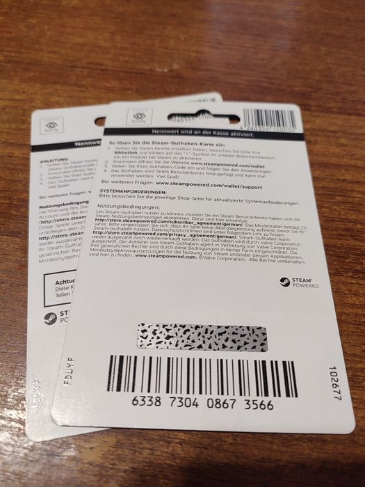 20€ Подарункова карта для steame