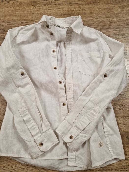 Koszula h&m bawełna len galowo 9/10 lat
