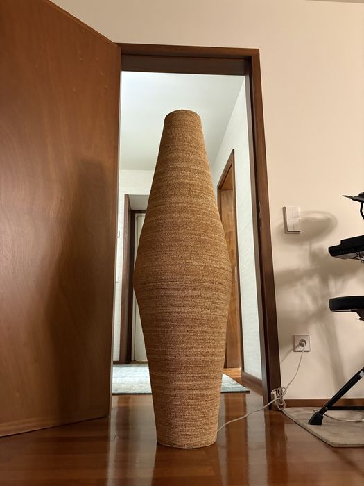 Candeeiro beje missangas