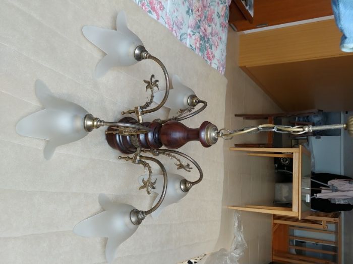 Candeeiro com 5 bracos em bom estado