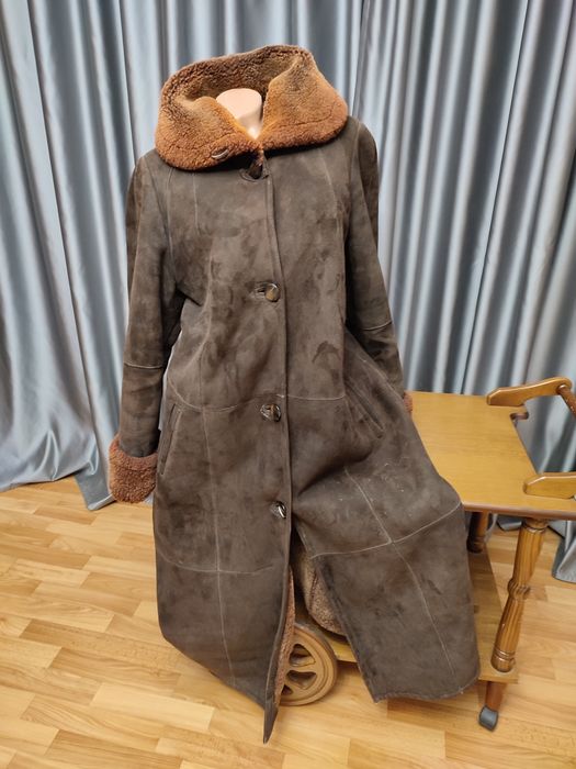 Розкішна натуральна дублянки з овчини великий розмір батал дубльонка п