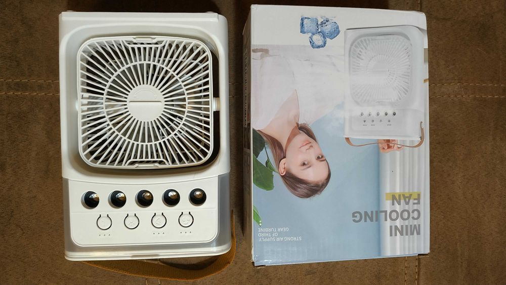 Вентилятор с увлажнением воздуха Air Cooler Fan USB LED и подсветкой