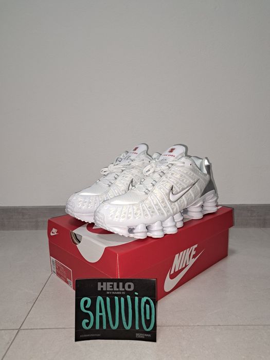 Buty Nike Shox TL White Metallic Silver r.45.5