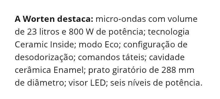 Micro-ondas Samsung MS23K3513AW | 23 L - NOVO
