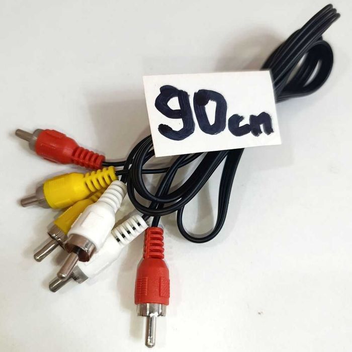 Качественный аудио/видео кабель 3RCA-3RCA, папа-папа в отличном сост.