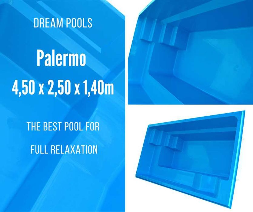 Basen ogrodowy PALERMO 4,5x2,5 m – wkopywany, z wyposażeniem, producent