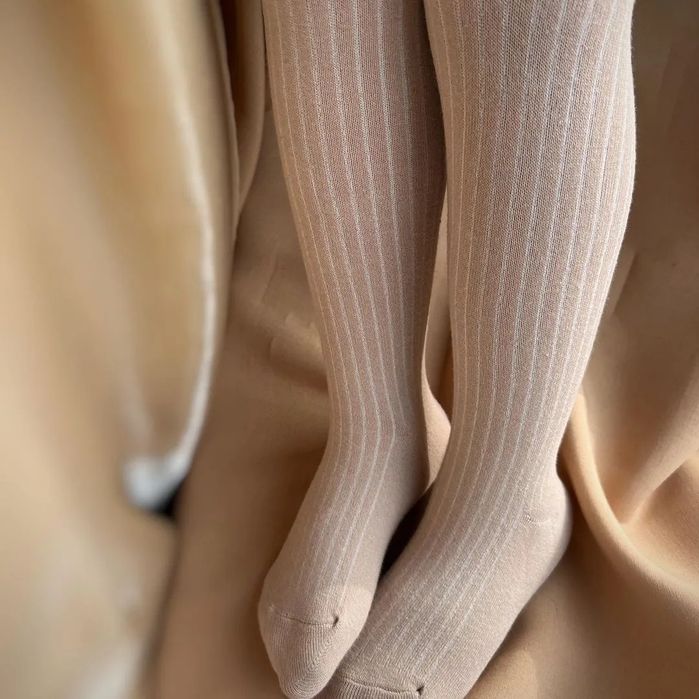 Якісні дитячі колготи у рубчик, бавовна